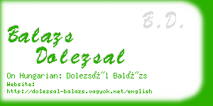 balazs dolezsal business card